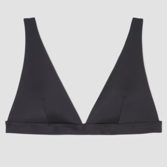 Everlane Women's NWT Black The ReNew Plunge Triangle Swim Top‎ XL/C40.5 - Picture 1 of 11